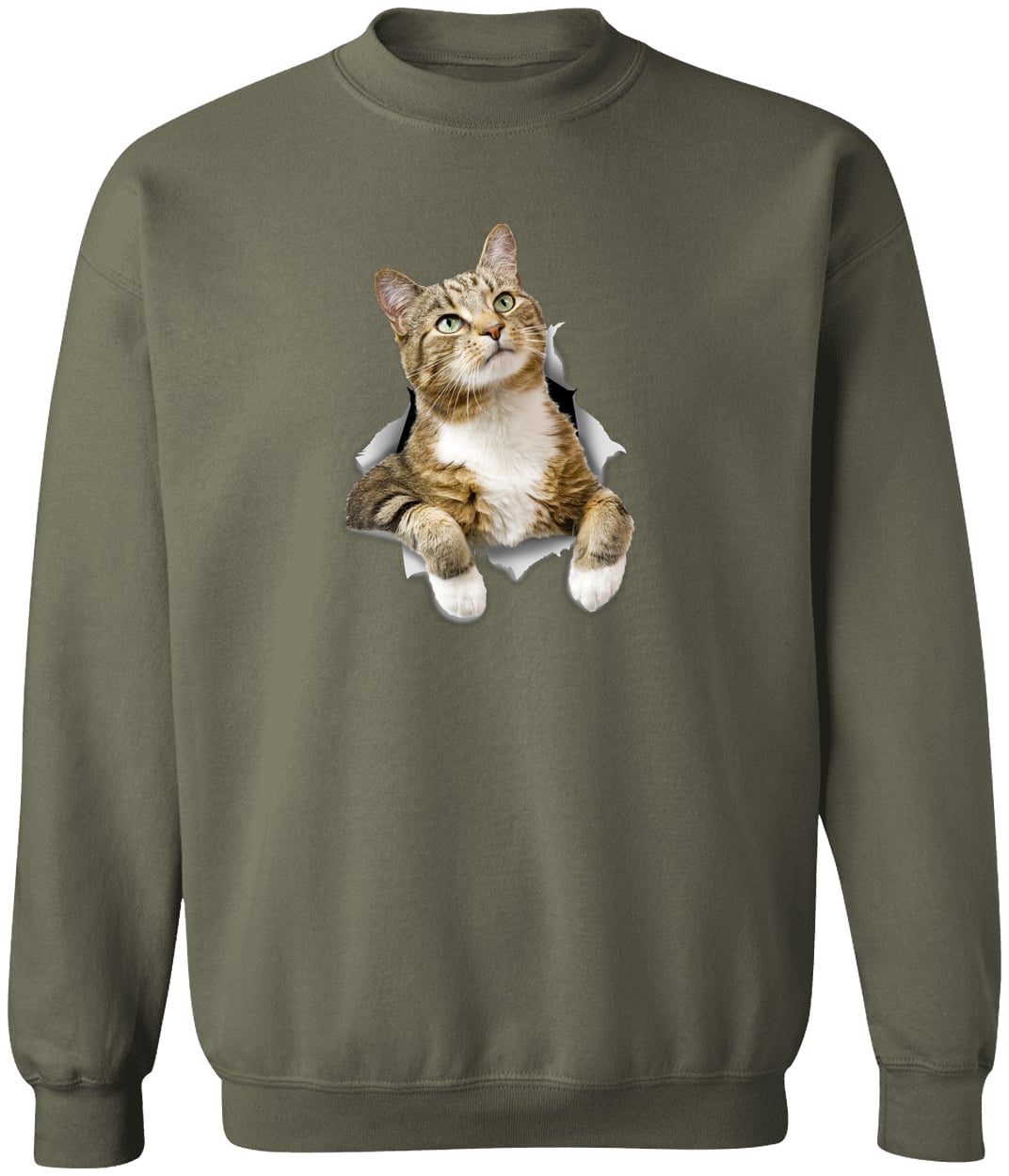 G180 Gildan Crewneck Pullover Sweatshirt - Military Green