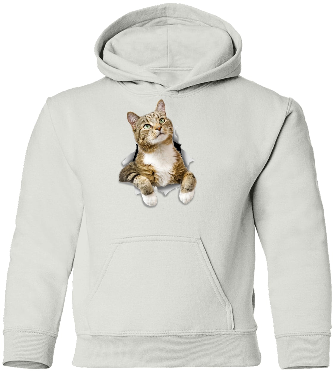 G185B Gildan Youth Pullover Hoodie - White