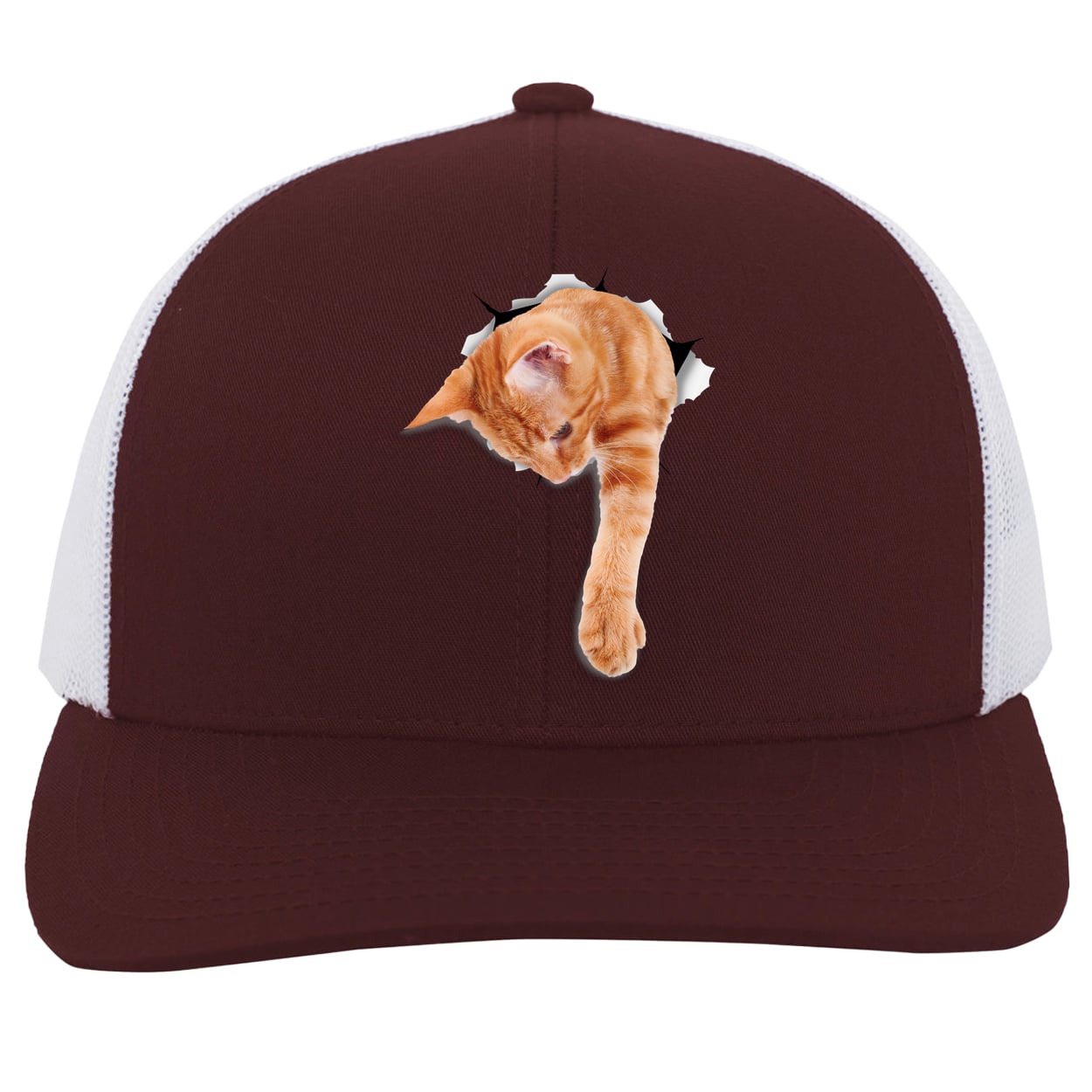 104C Trucker Snap Back - Maroon/White