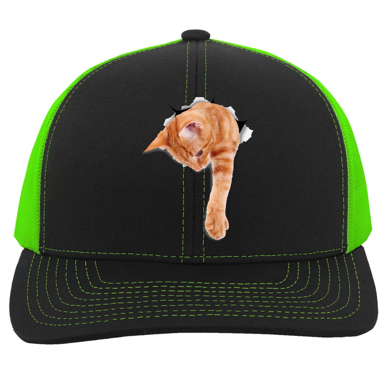 104C Trucker Snap Back - Black/Neon Green