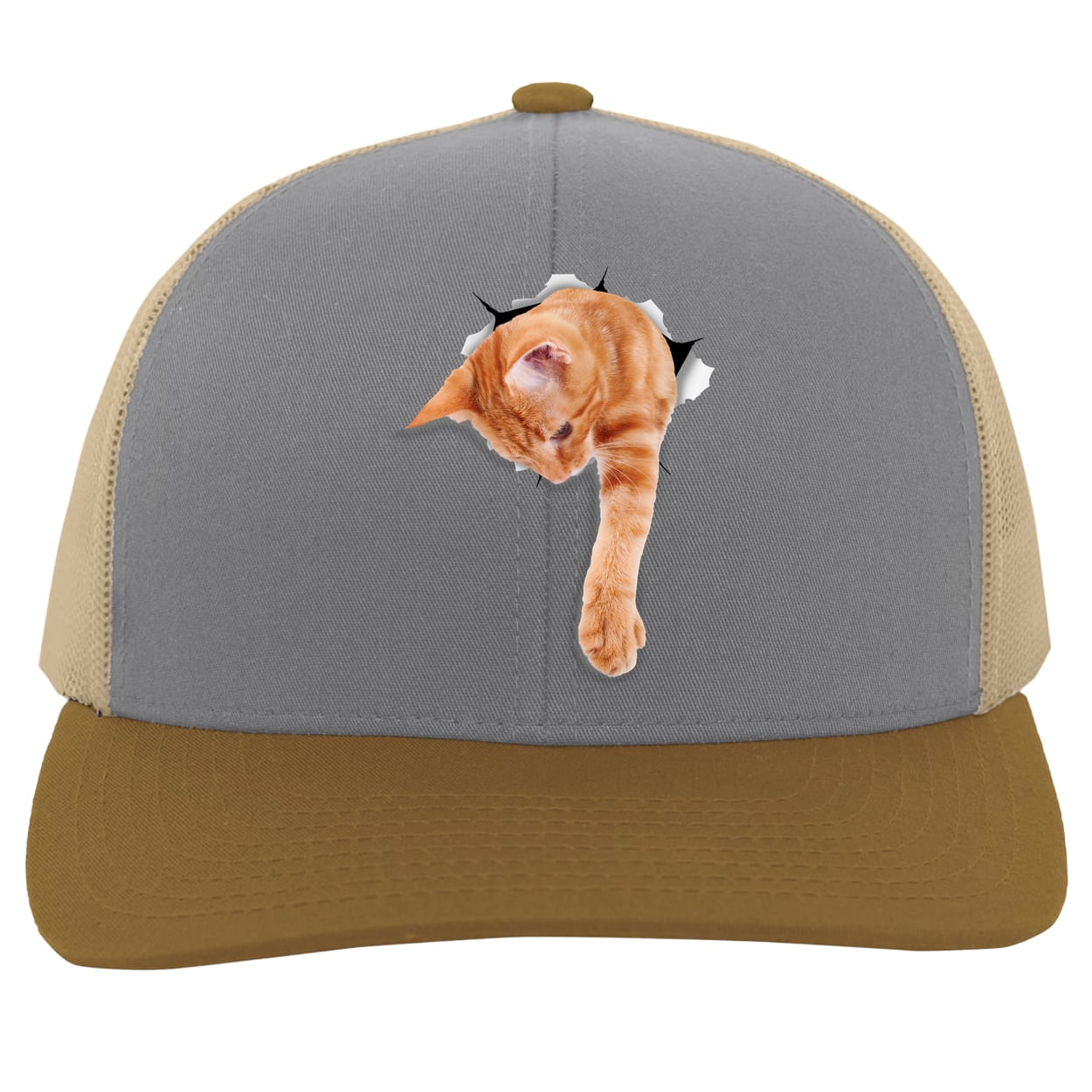 104C Trucker Snap Back - Heather/Beige/Amber