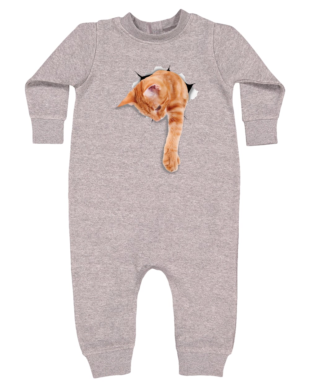 4447 Rabbit Skins Infant Fleece One-Piece Bodysuit - Heather Grey