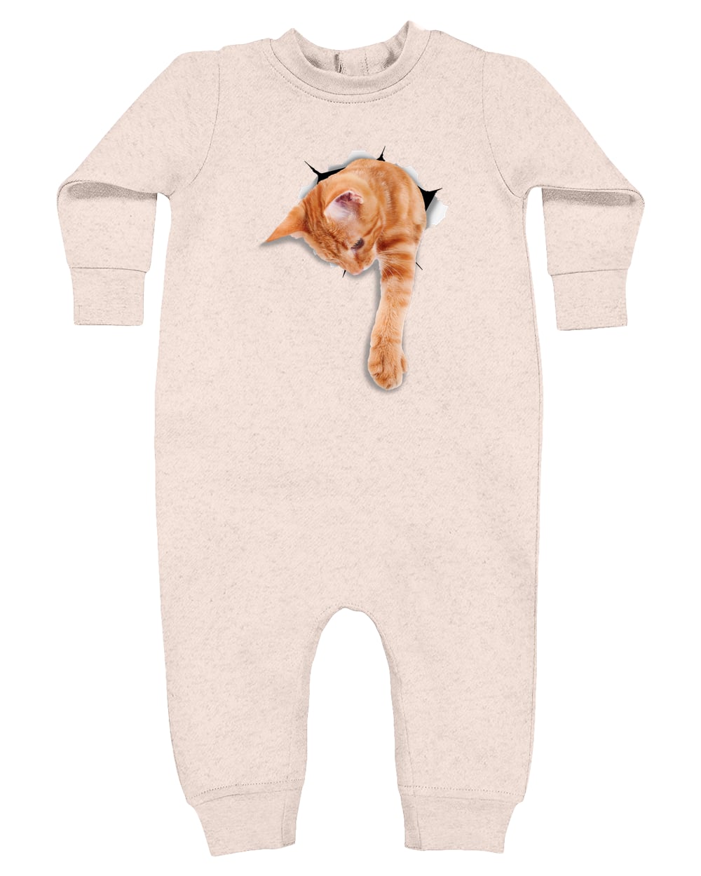 4447 Rabbit Skins Infant Fleece One-Piece Bodysuit - Natural Heather