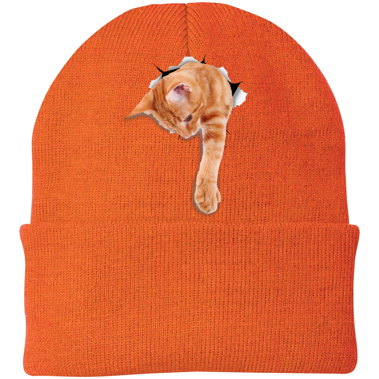 CP90 Port & Company Knit Beanie - Neon Orange