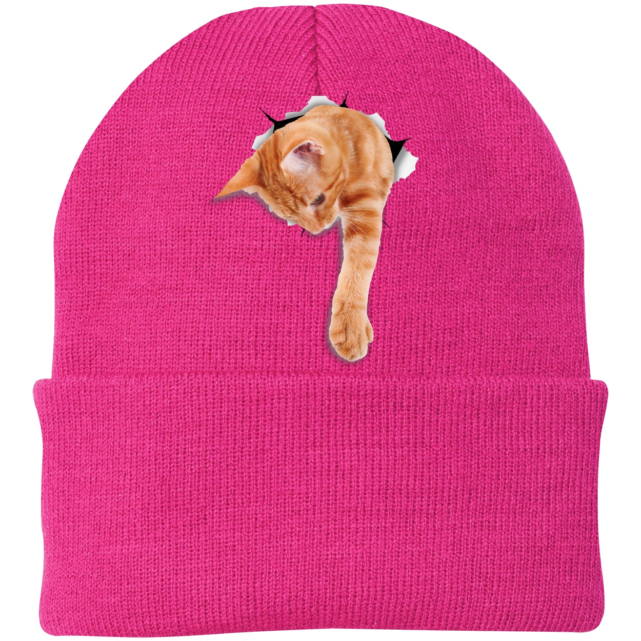 CP90 Port & Company Knit Beanie - Neon Pink