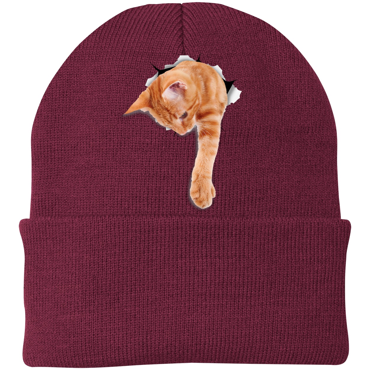 CP90 Port & Company Knit Beanie - Maroon