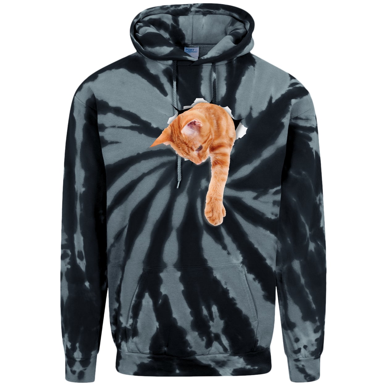 PC146 Port & Company Adult Tie-Dye Pullover Hoodie - Black