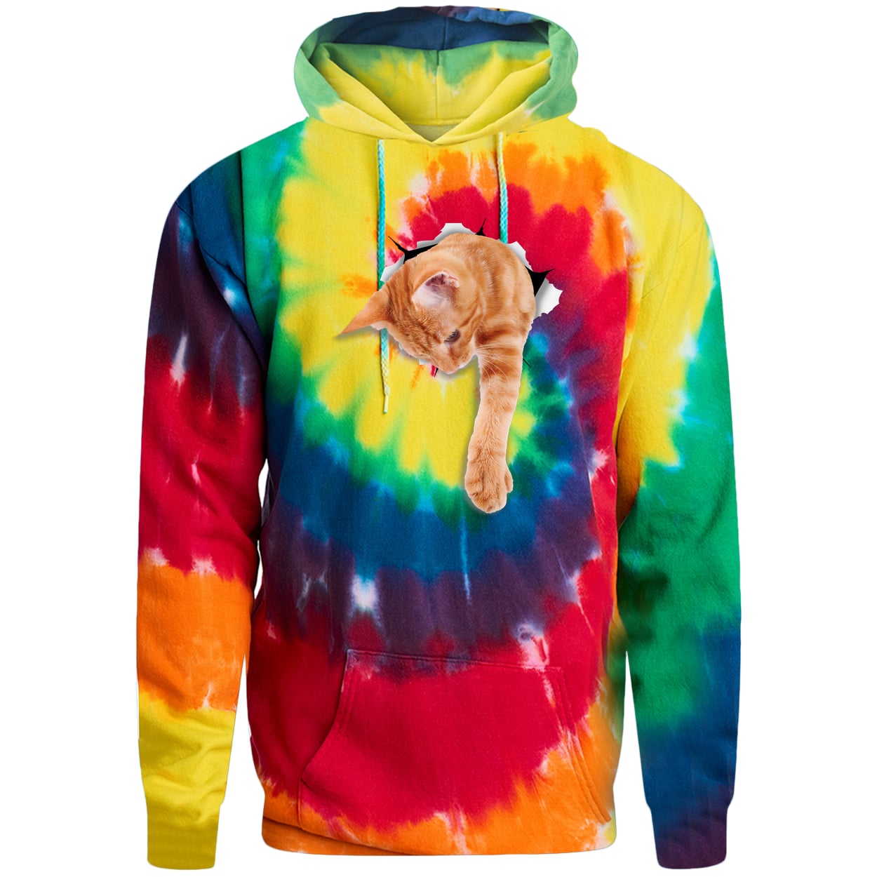 PC146 Port & Company Adult Tie-Dye Pullover Hoodie - Rainbow