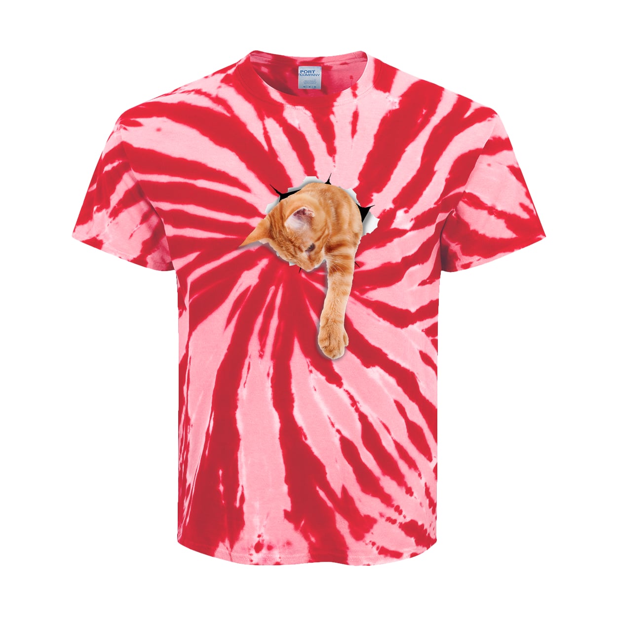 PC147Y Port & Company Kids Tie-Dye Tee - Red