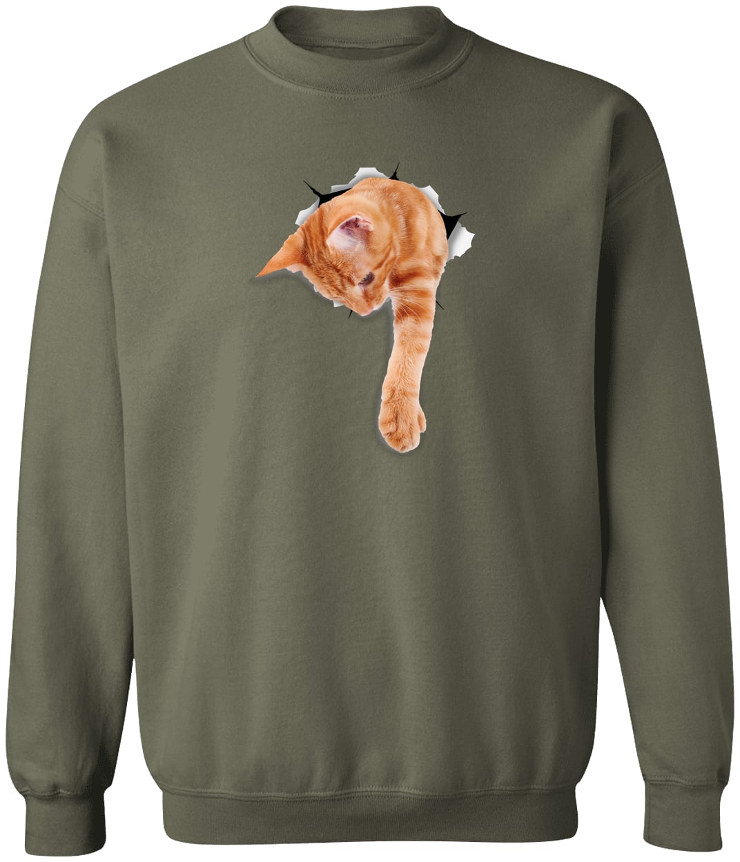 G180 Gildan Crewneck Pullover Sweatshirt - Military Green
