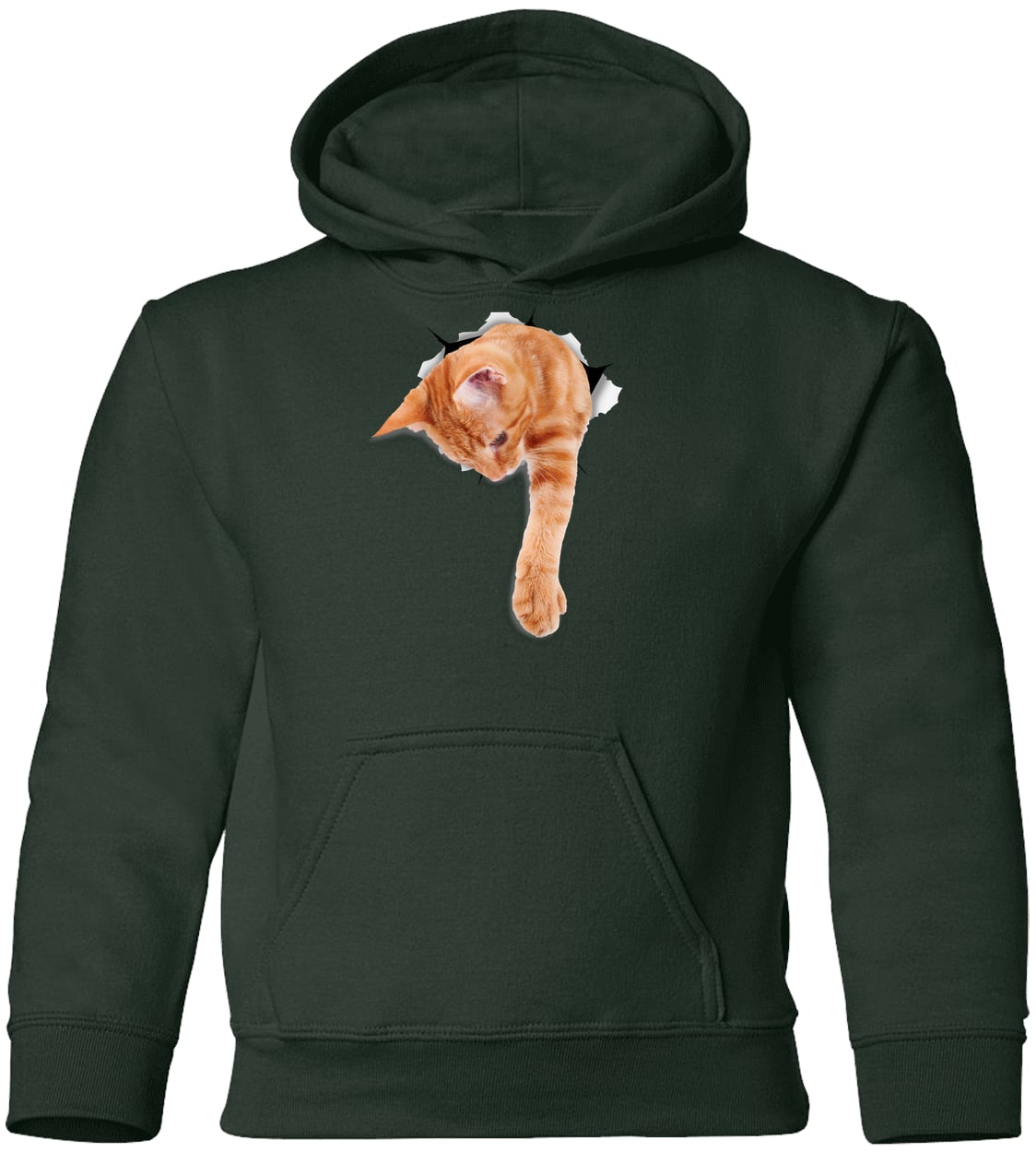 G185B Gildan Youth Pullover Hoodie - Forest Green