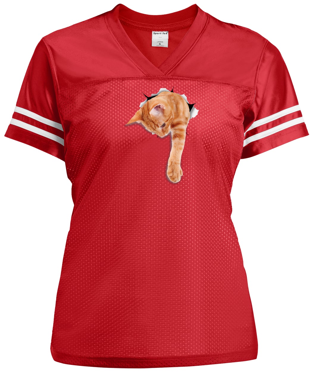 LST307 Sport-Tek Ladies' Replica Jersey - True Red/White