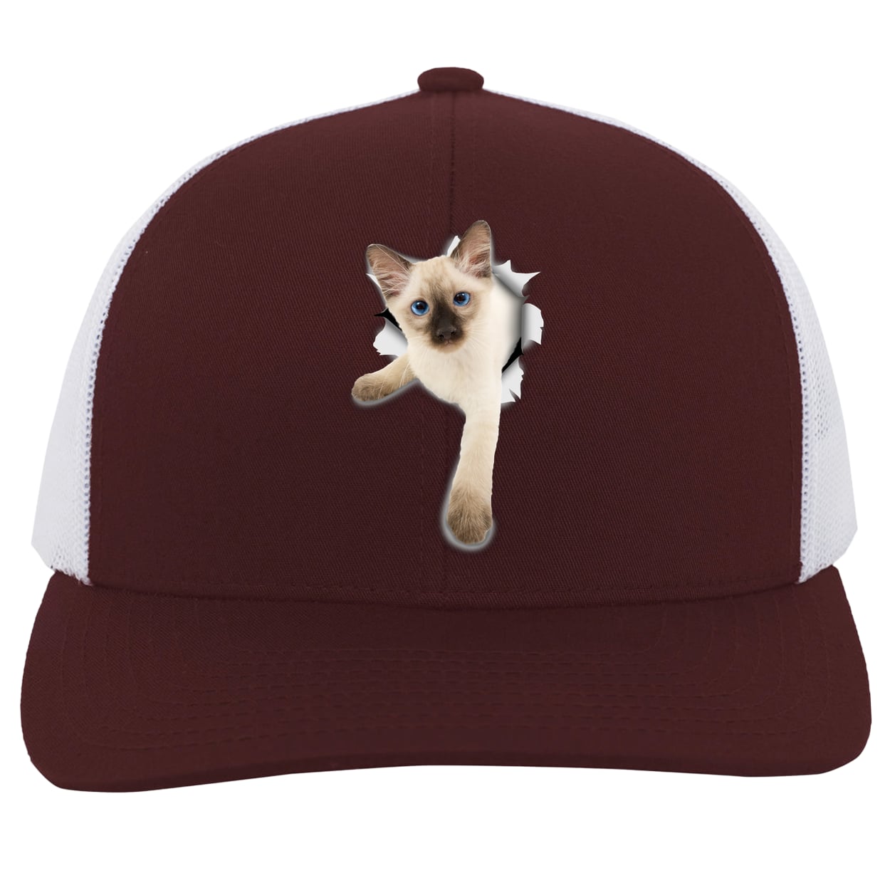 104C Trucker Snap Back - Maroon/White