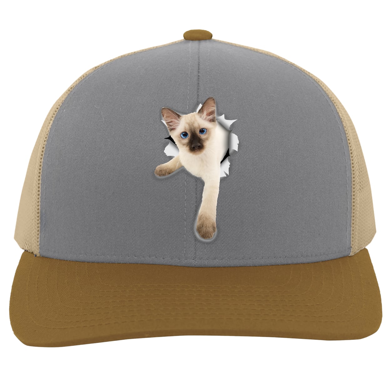 104C Trucker Snap Back - Heather/Beige/Amber