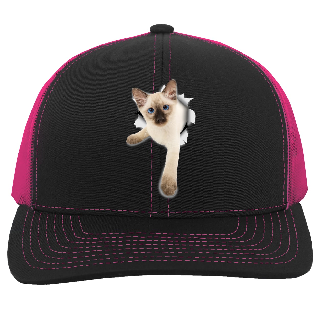 104C Trucker Snap Back - Black/Pink