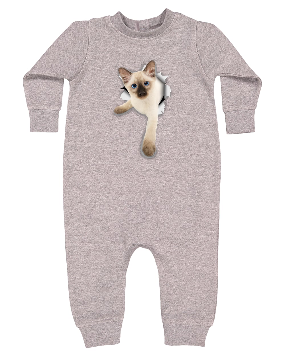 4447 Rabbit Skins Infant Fleece One-Piece Bodysuit - Heather Grey
