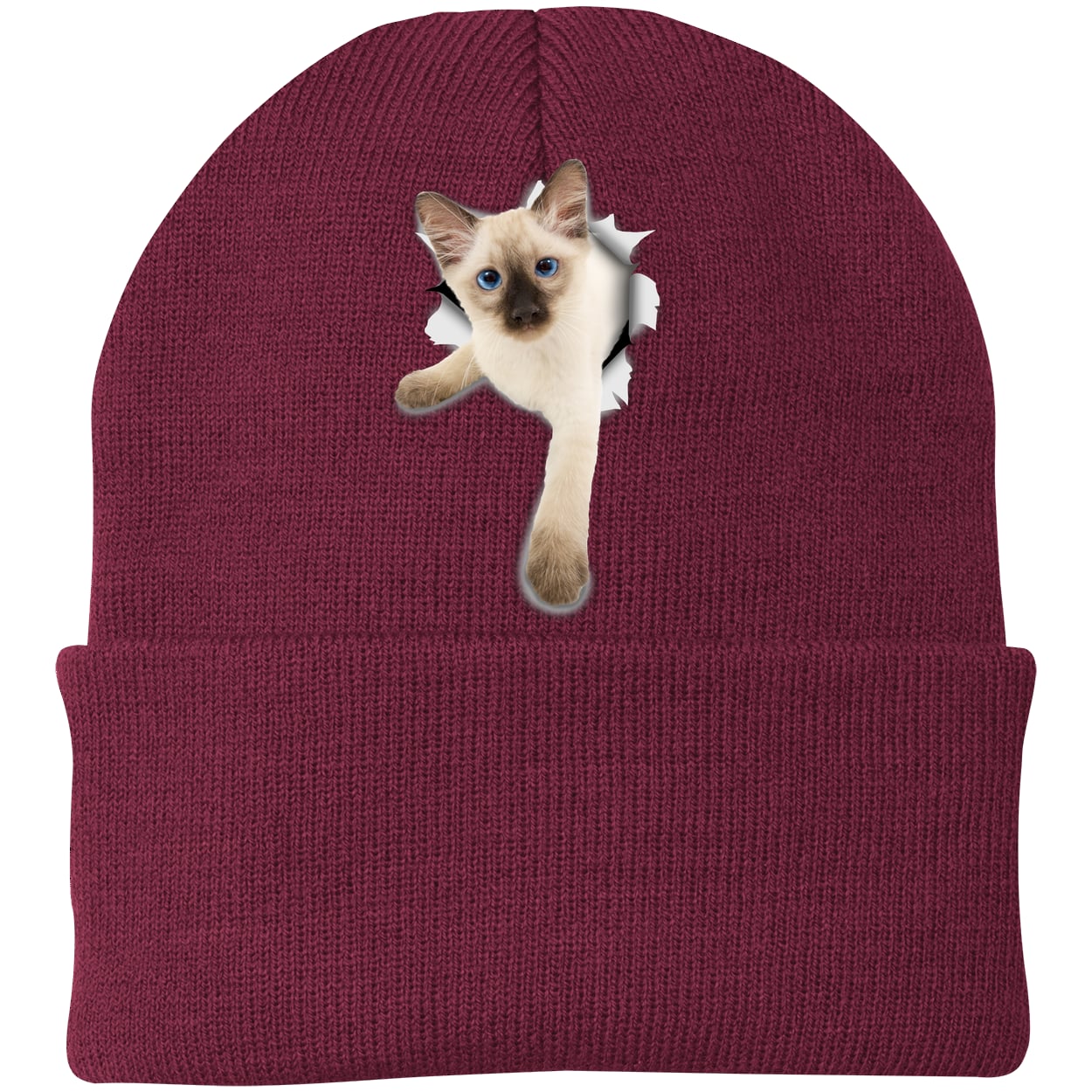 CP90 Port & Company Knit Beanie - Maroon