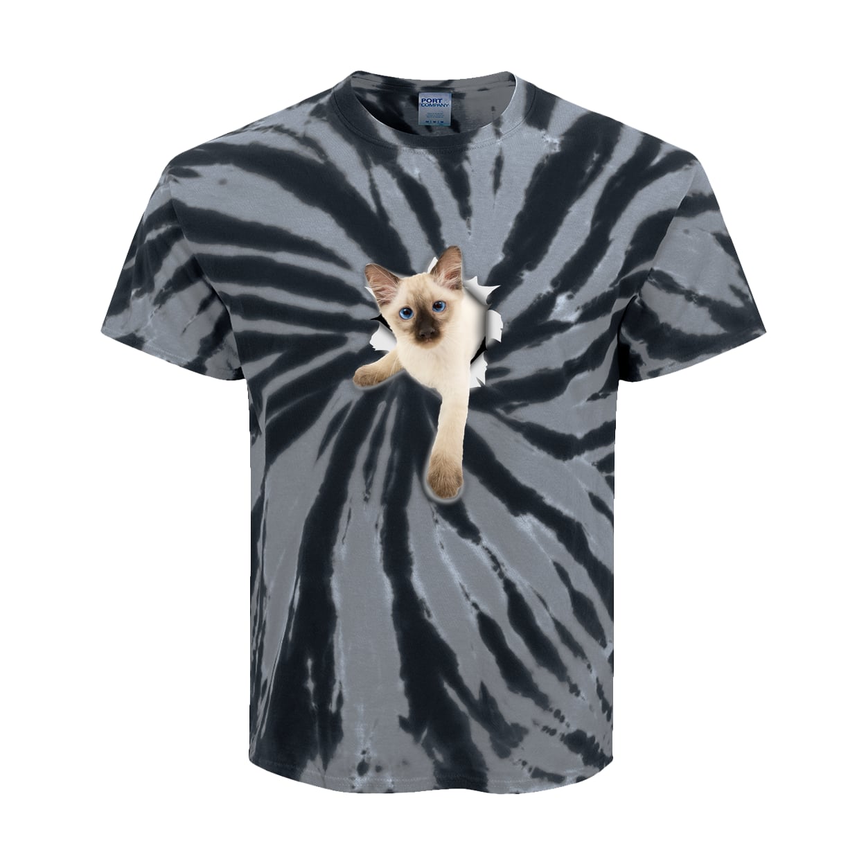 PC147Y Port & Company Kids Tie-Dye Tee - Black