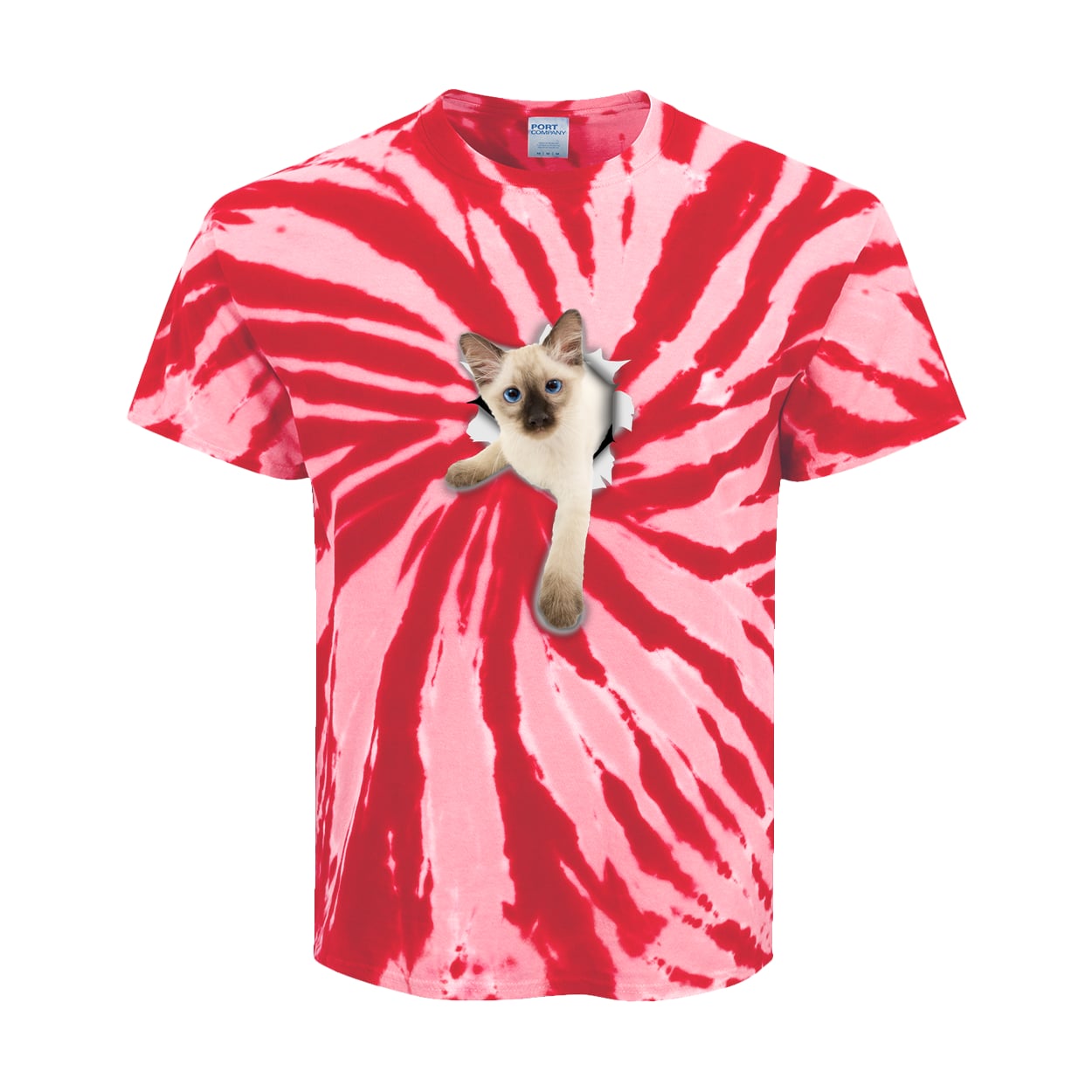 PC147Y Port & Company Kids Tie-Dye Tee - Red
