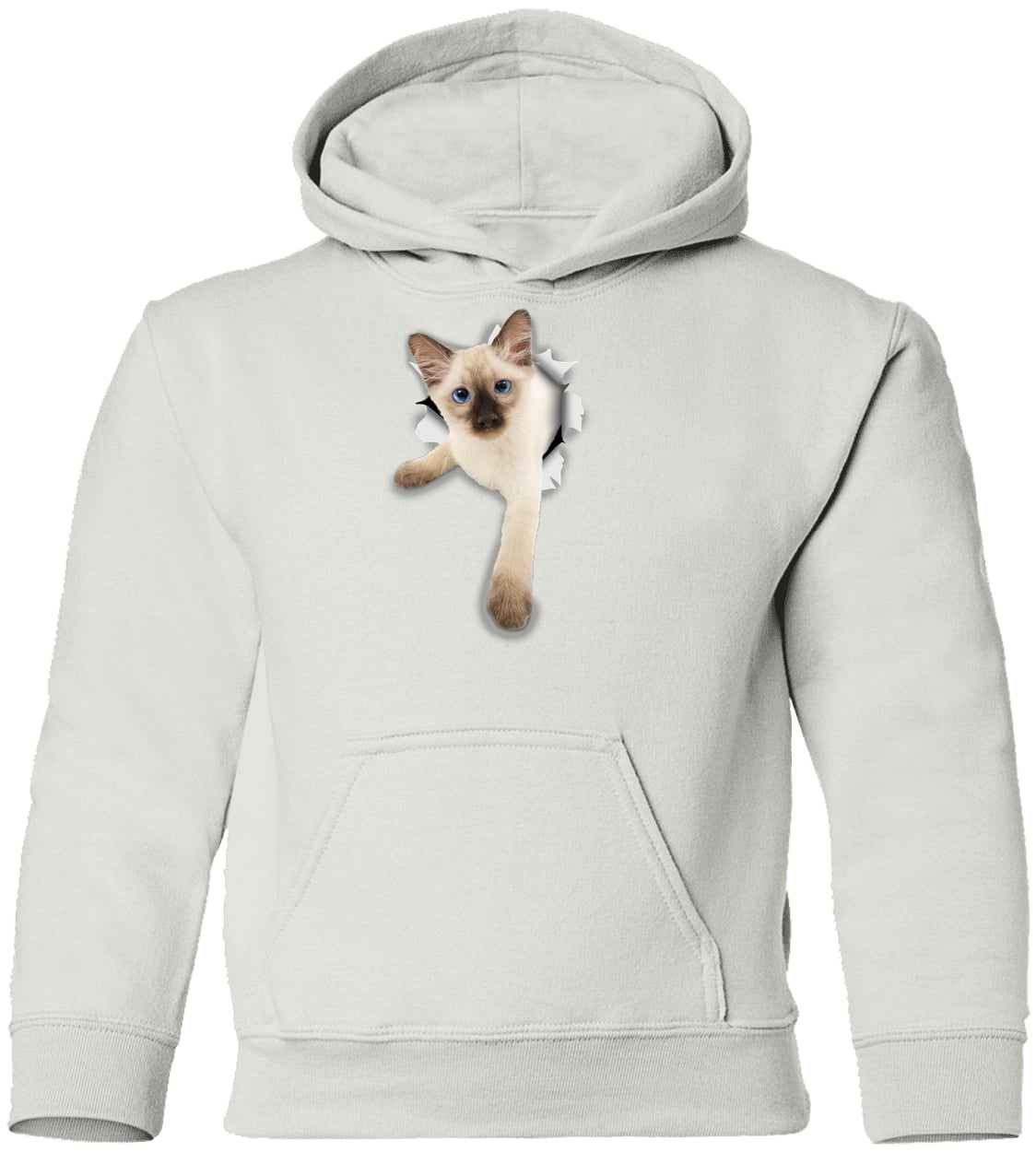 G185B Gildan Youth Pullover Hoodie - White