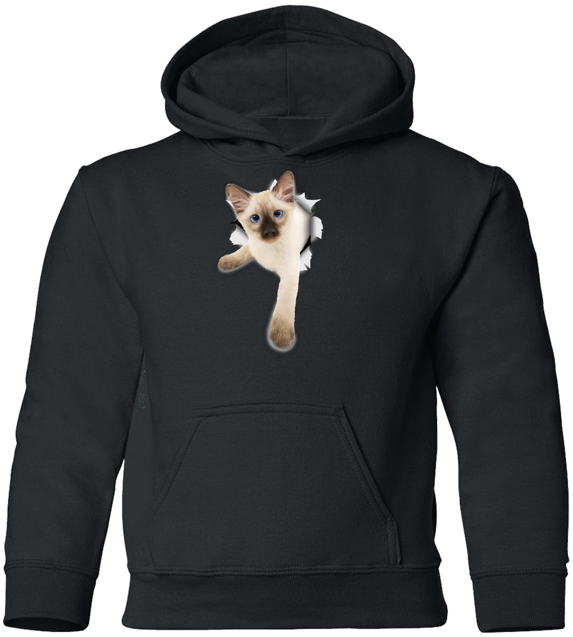 G185B Gildan Youth Pullover Hoodie - Black
