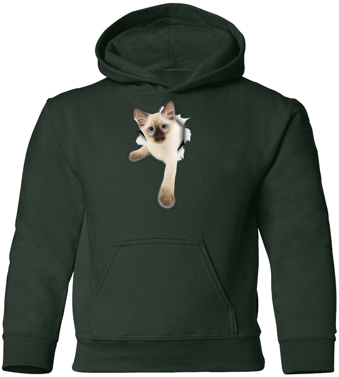 G185B Gildan Youth Pullover Hoodie - Forest Green