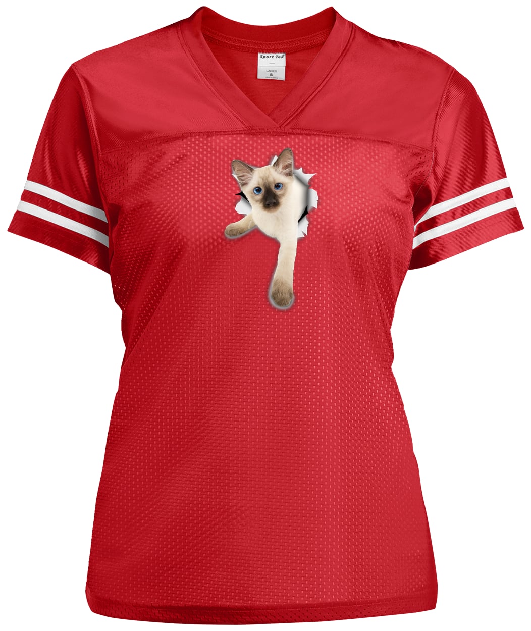 LST307 Sport-Tek Ladies' Replica Jersey - True Red/White