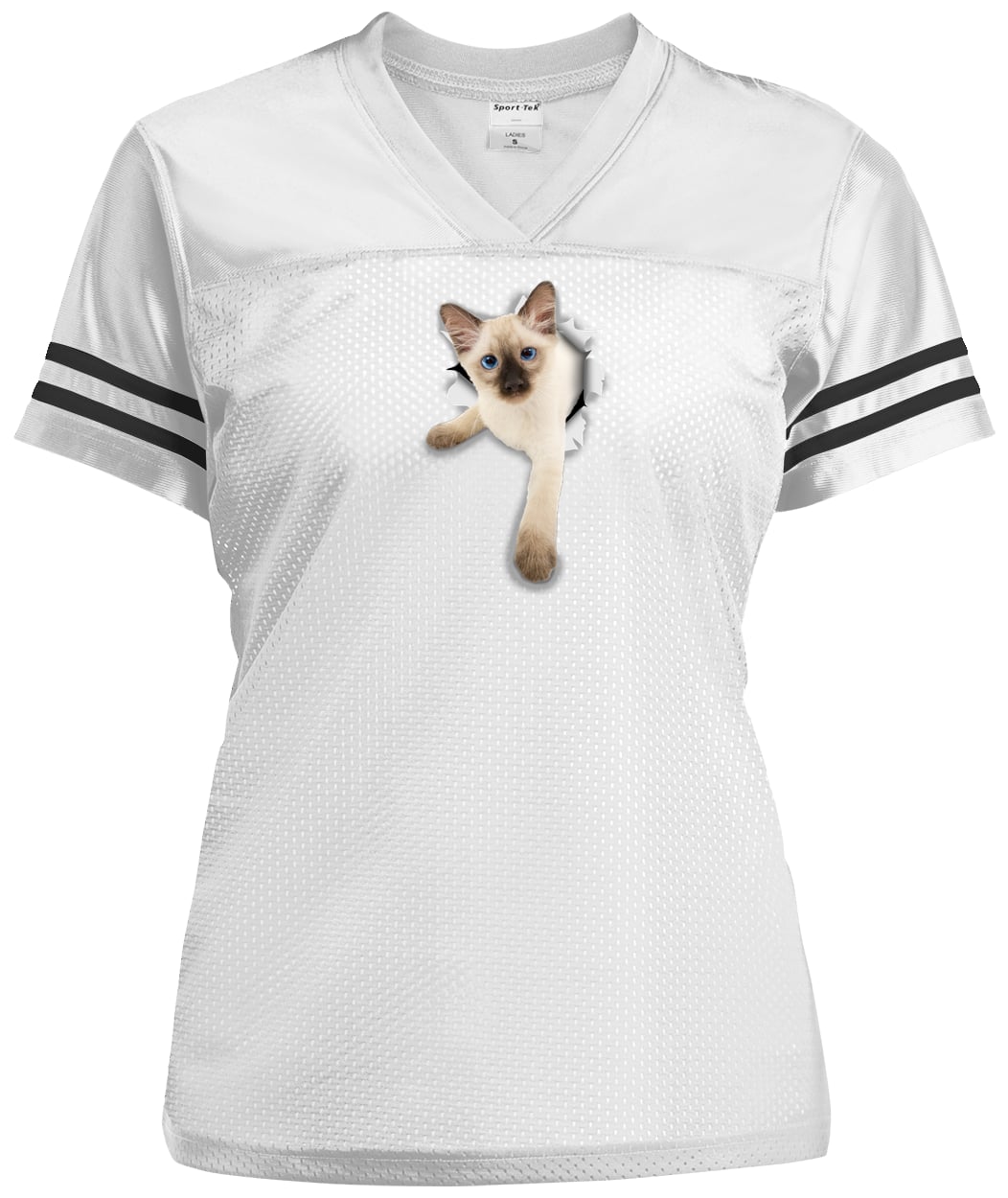 LST307 Sport-Tek Ladies' Replica Jersey - White/Black