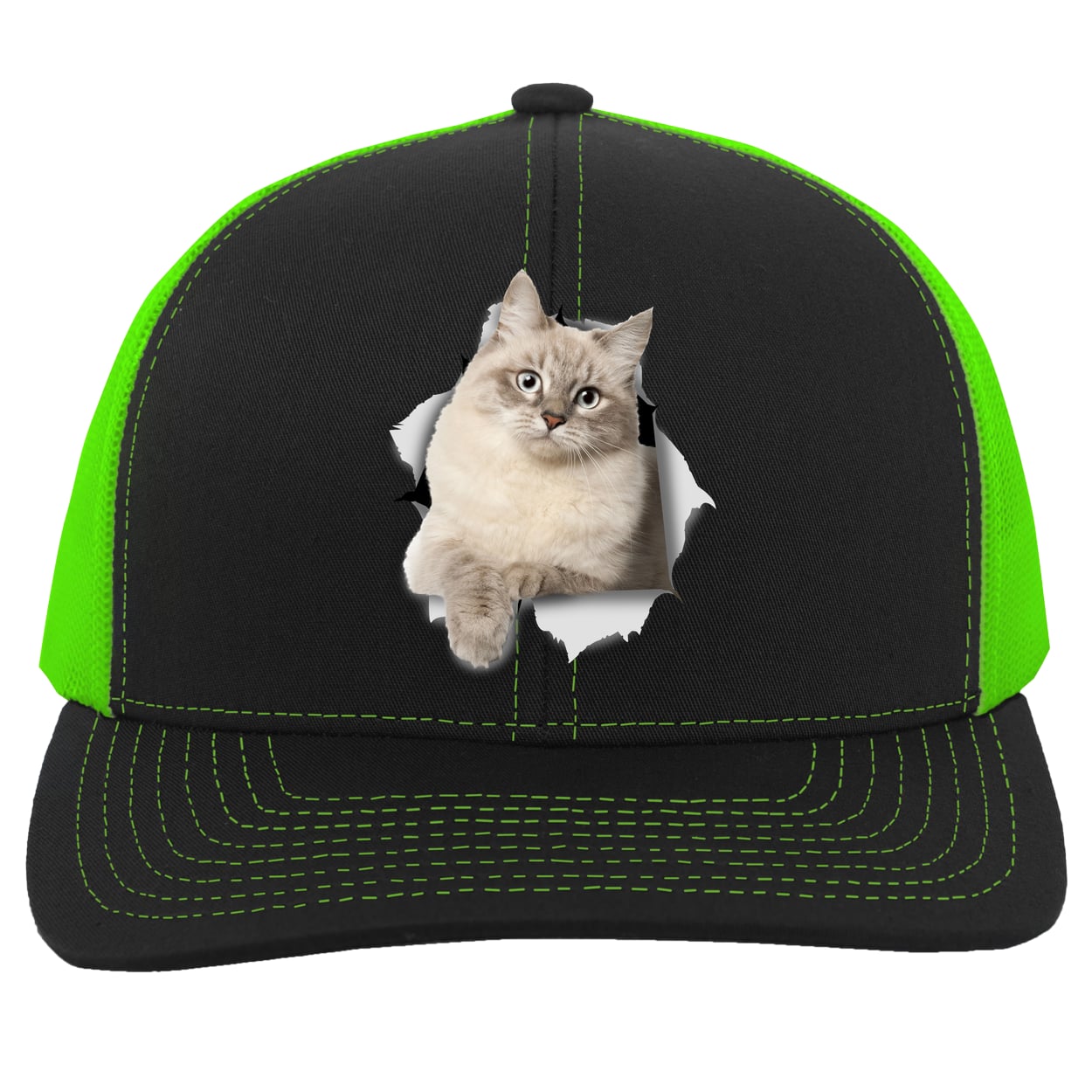 104C Trucker Snap Back - Black/Neon Green