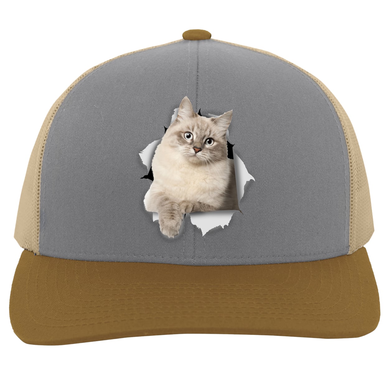 104C Trucker Snap Back - Heather/Beige/Amber