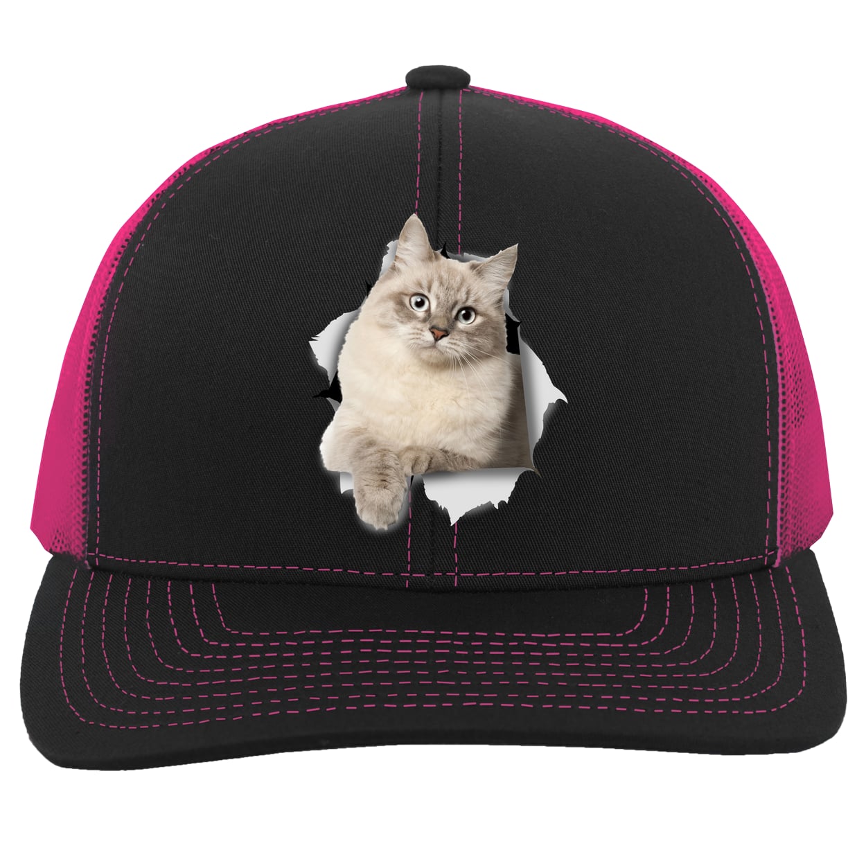 104C Trucker Snap Back - Black/Pink