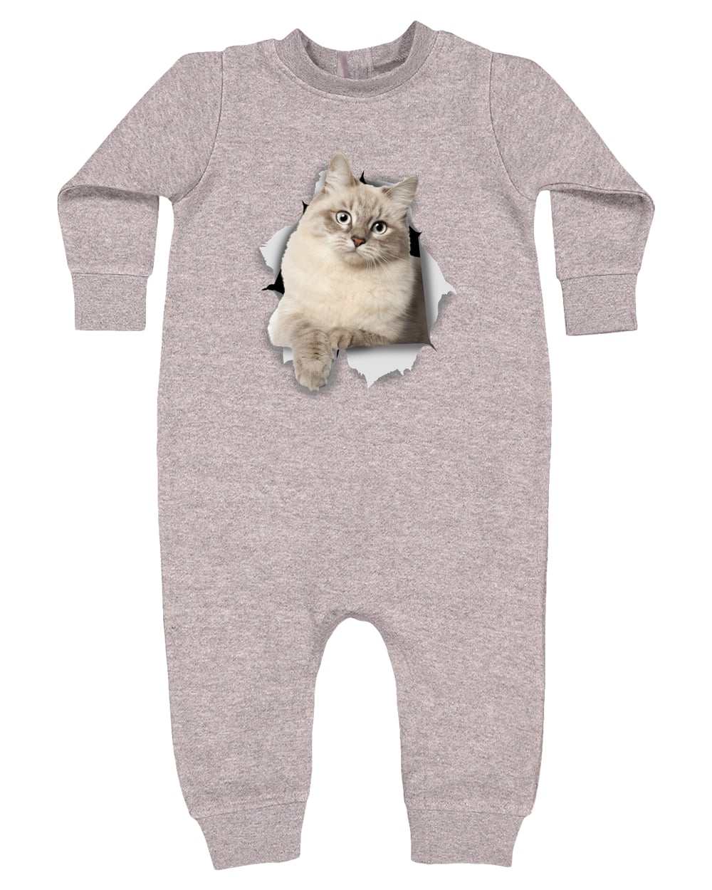 4447 Rabbit Skins Infant Fleece One-Piece Bodysuit - Heather Grey