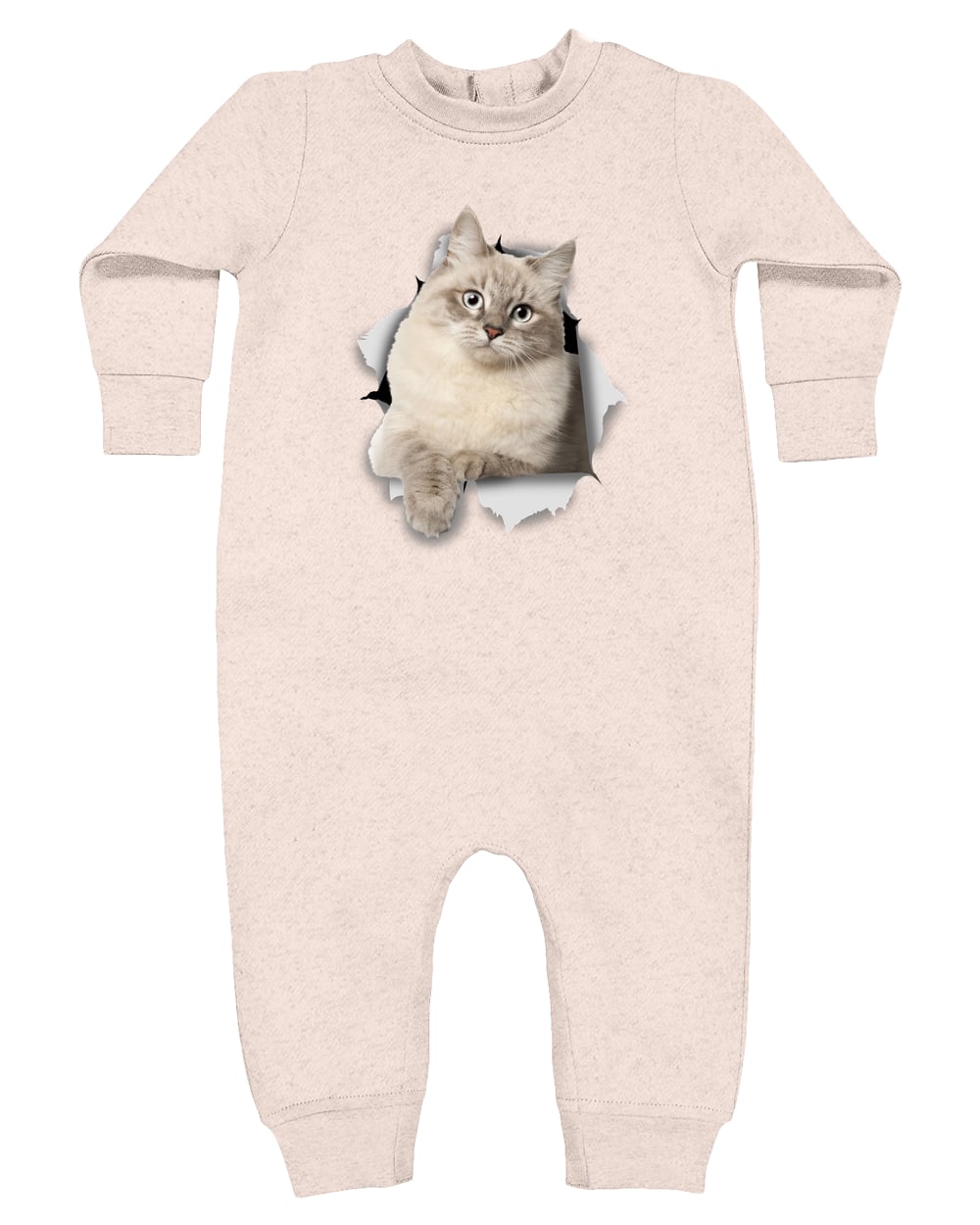 4447 Rabbit Skins Infant Fleece One-Piece Bodysuit - Natural Heather