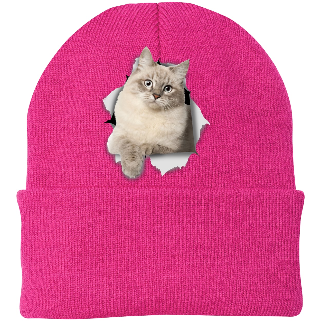 CP90 Port & Company Knit Beanie - Neon Pink