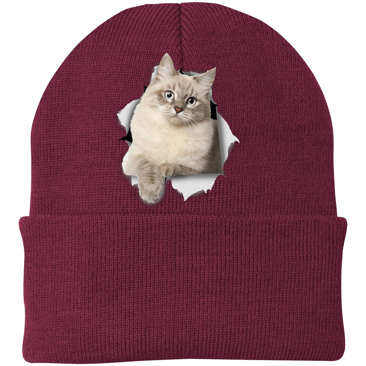 CP90 Port & Company Knit Beanie - Maroon