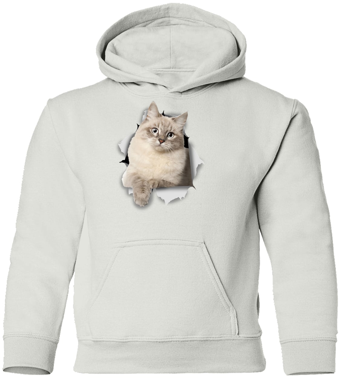 G185B Gildan Youth Pullover Hoodie - White