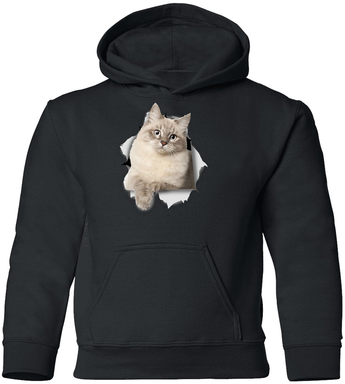 G185B Gildan Youth Pullover Hoodie - Black