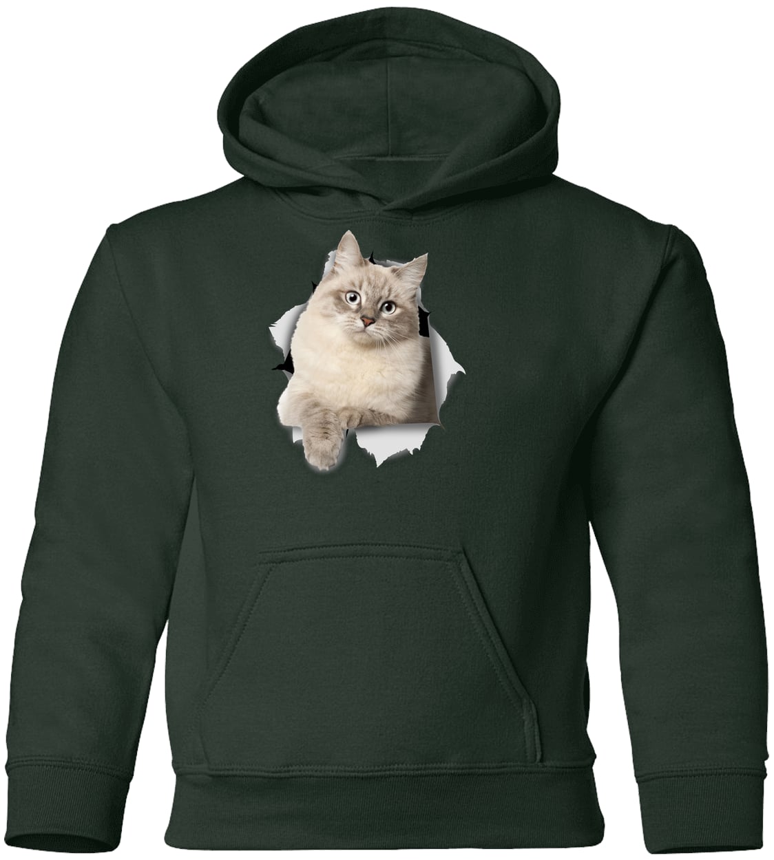 G185B Gildan Youth Pullover Hoodie - Forest Green