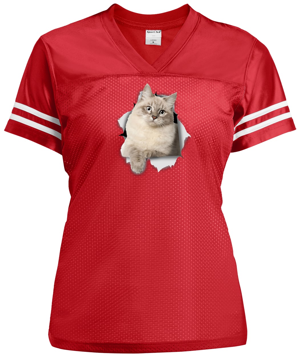 LST307 Sport-Tek Ladies' Replica Jersey - True Red/White