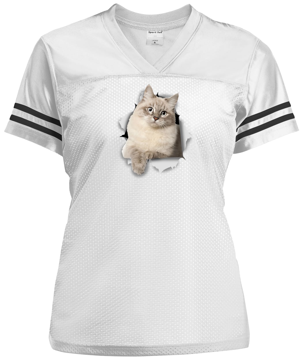 LST307 Sport-Tek Ladies' Replica Jersey - White/Black