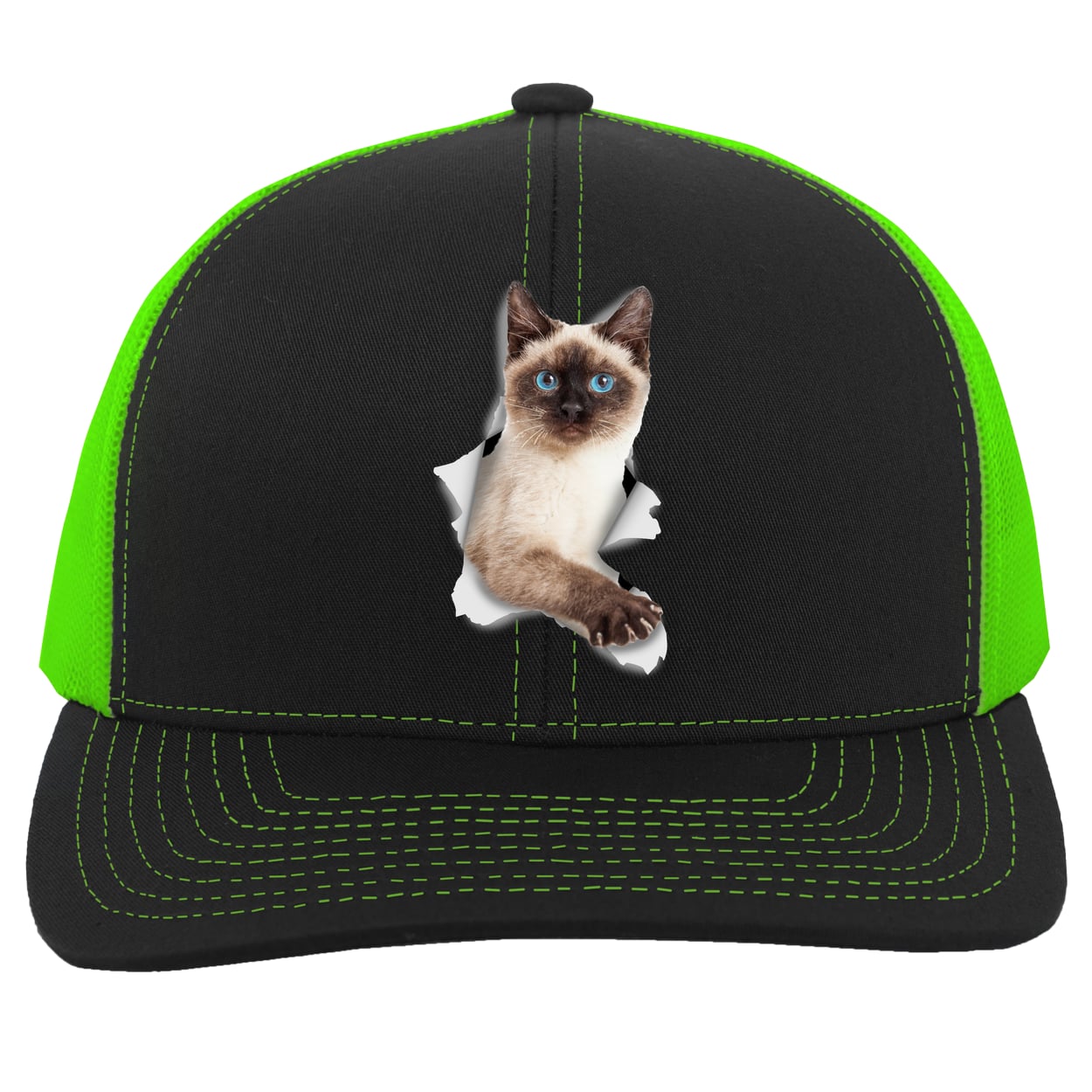 104C Trucker Snap Back - Black/Neon Green
