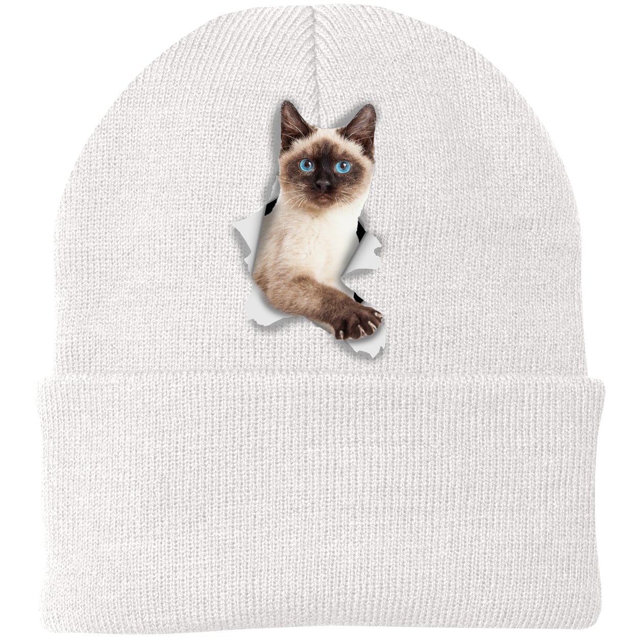 CP90 Port & Company Knit Beanie - White
