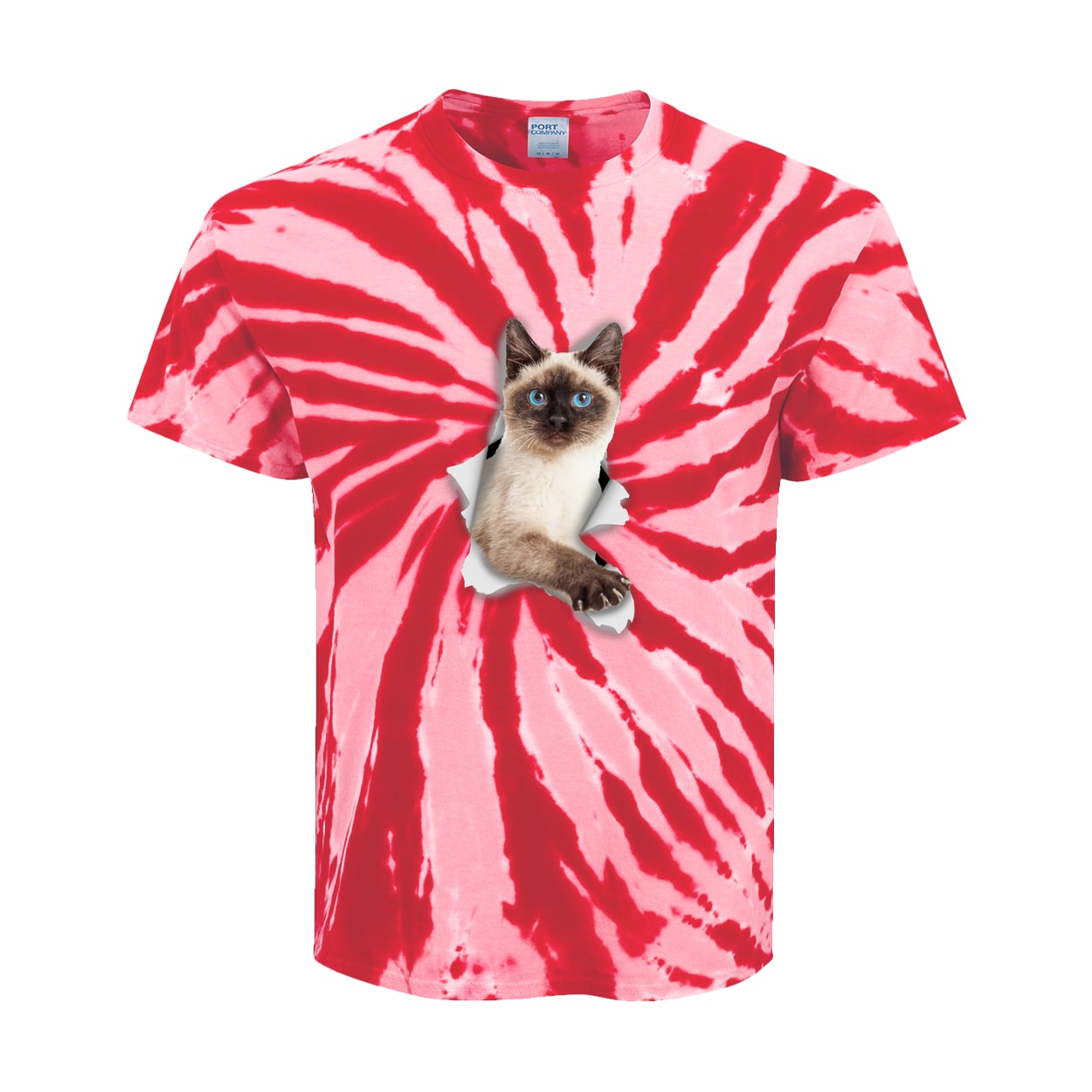 PC147Y Port & Company Kids Tie-Dye Tee - Red
