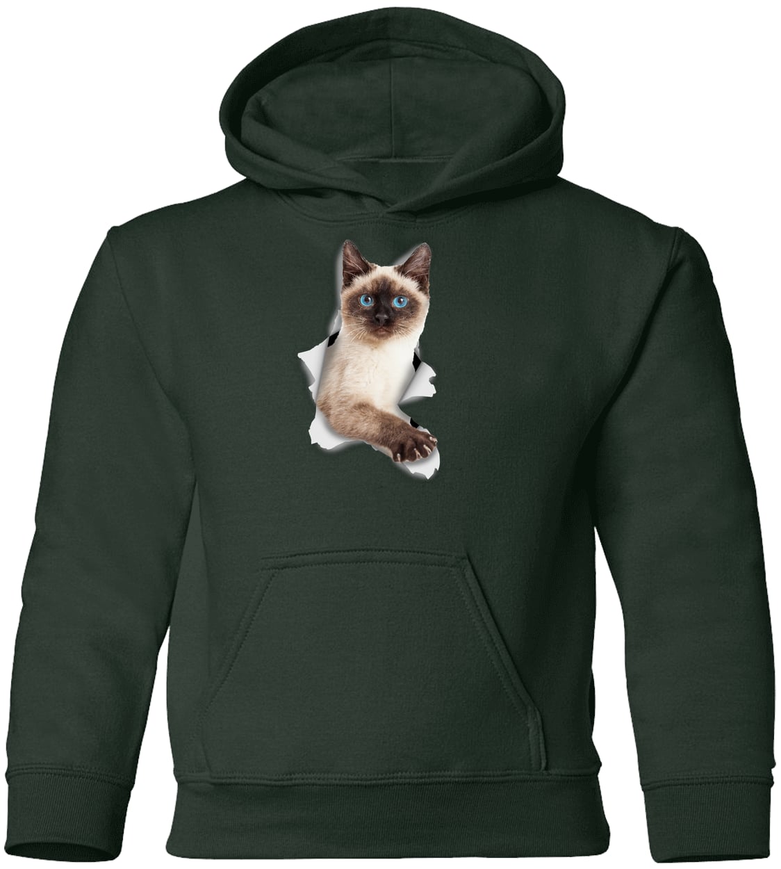 G185B Gildan Youth Pullover Hoodie - Forest Green