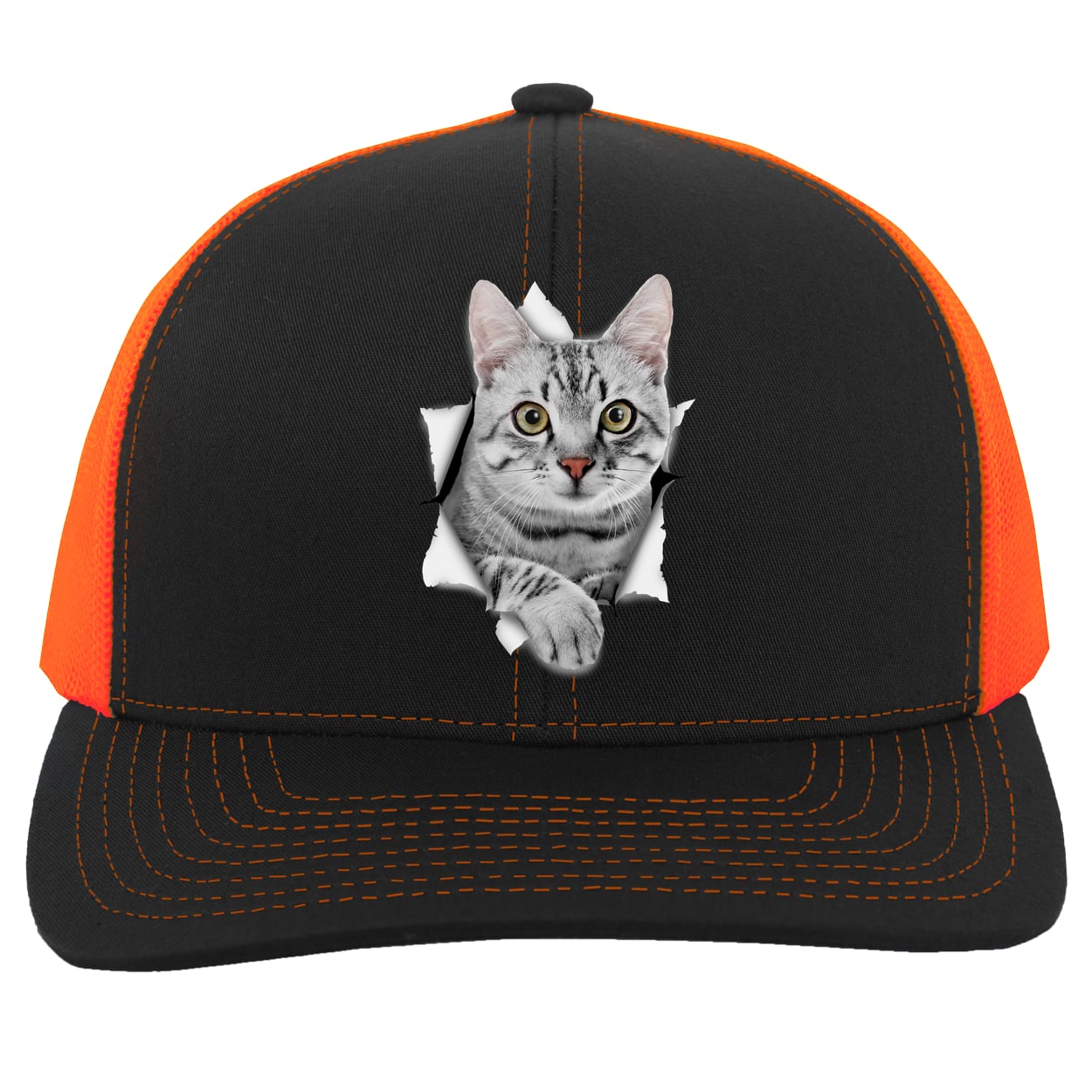 104C Trucker Snap Back - Black/Neon Orange