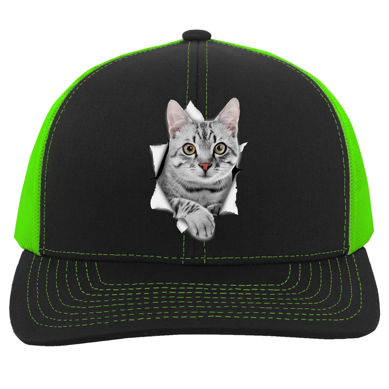 104C Trucker Snap Back - Black/Neon Green