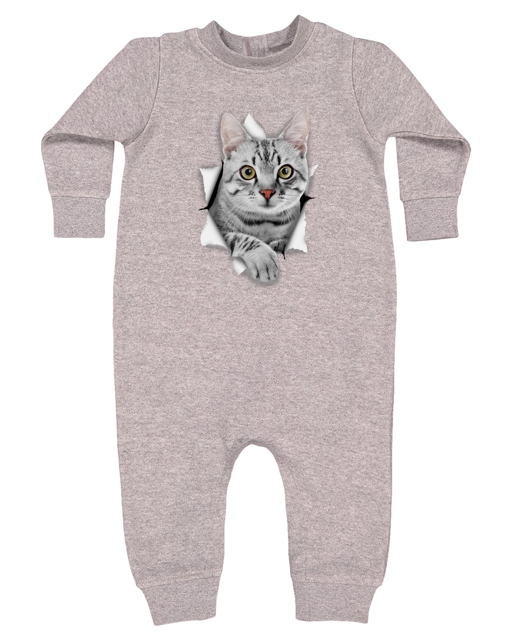 4447 Rabbit Skins Infant Fleece One-Piece Bodysuit - Heather Grey