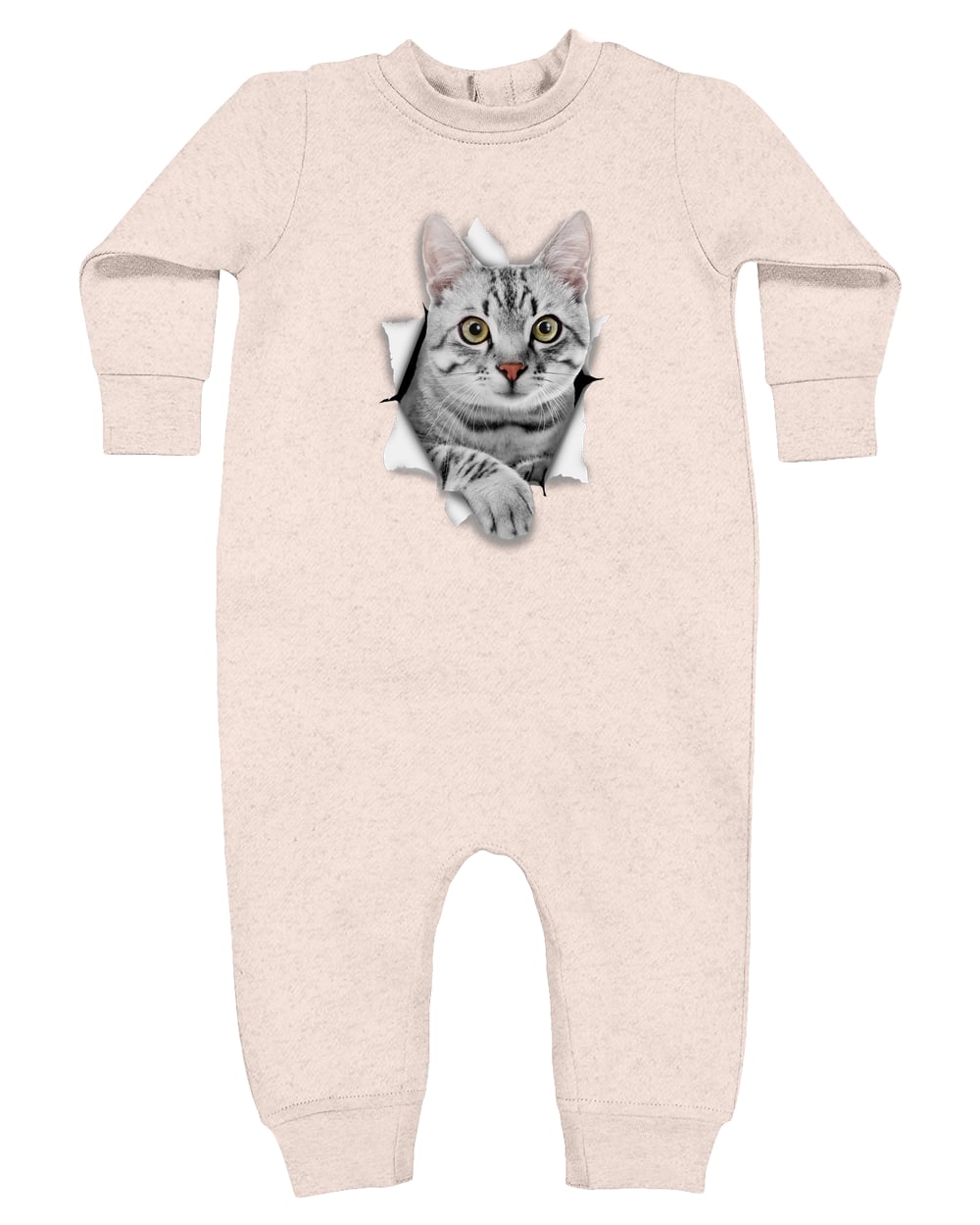 4447 Rabbit Skins Infant Fleece One-Piece Bodysuit - Natural Heather