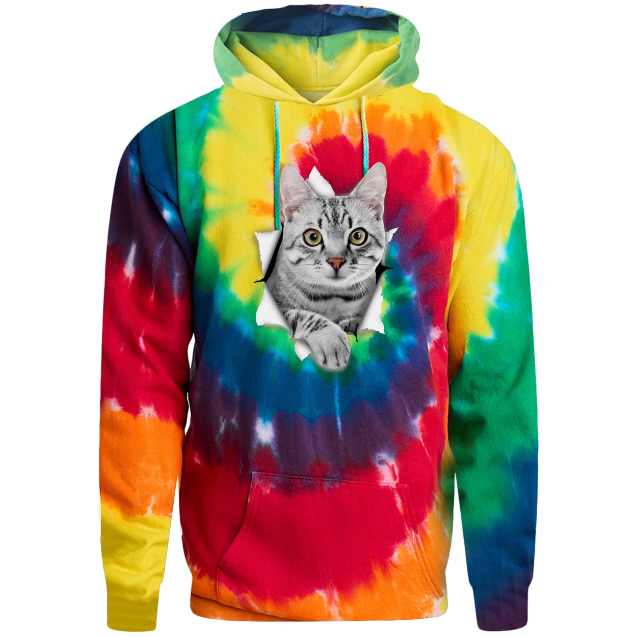 PC146 Port & Company Adult Tie-Dye Pullover Hoodie - Rainbow