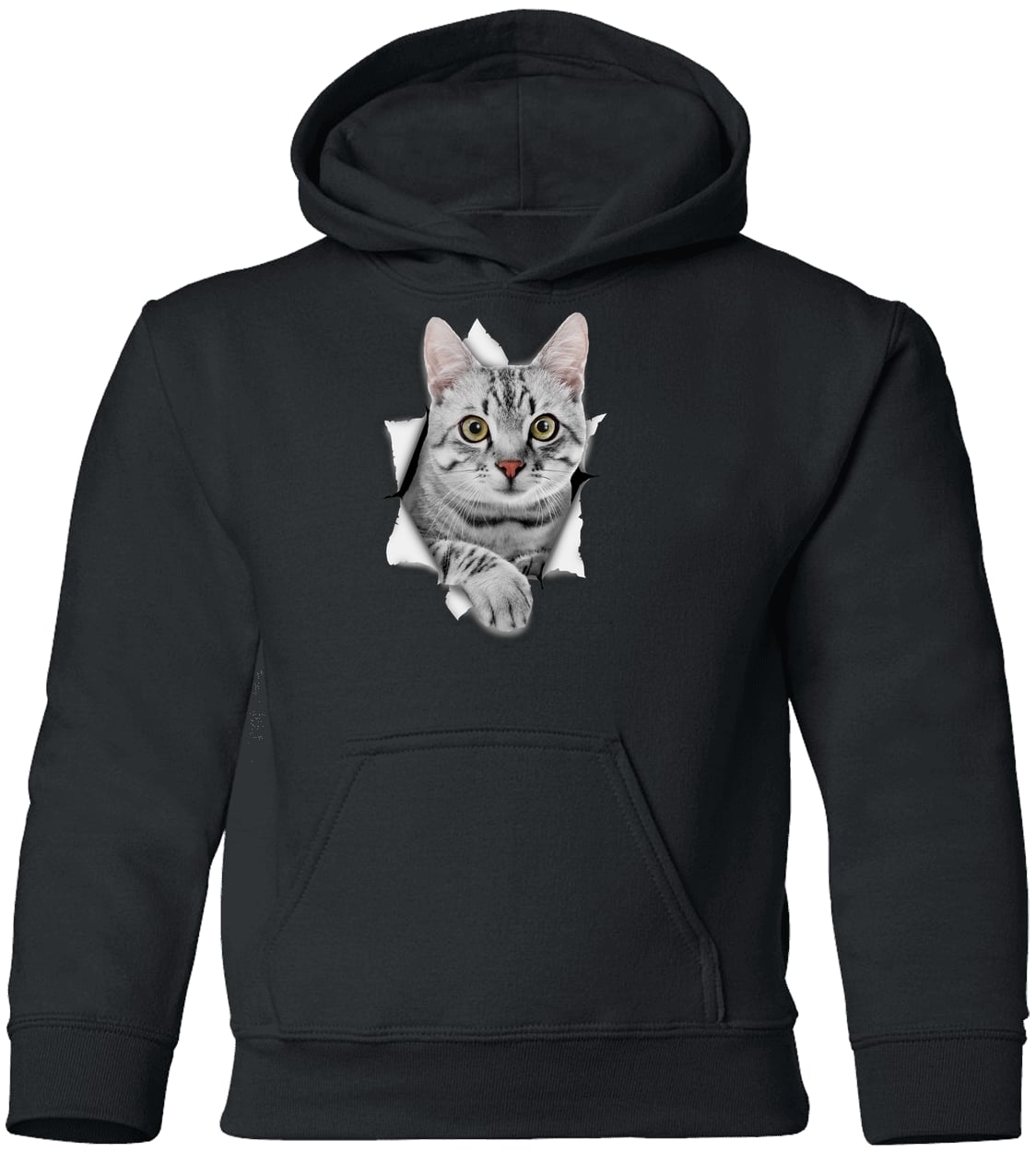 G185B Gildan Youth Pullover Hoodie - Black